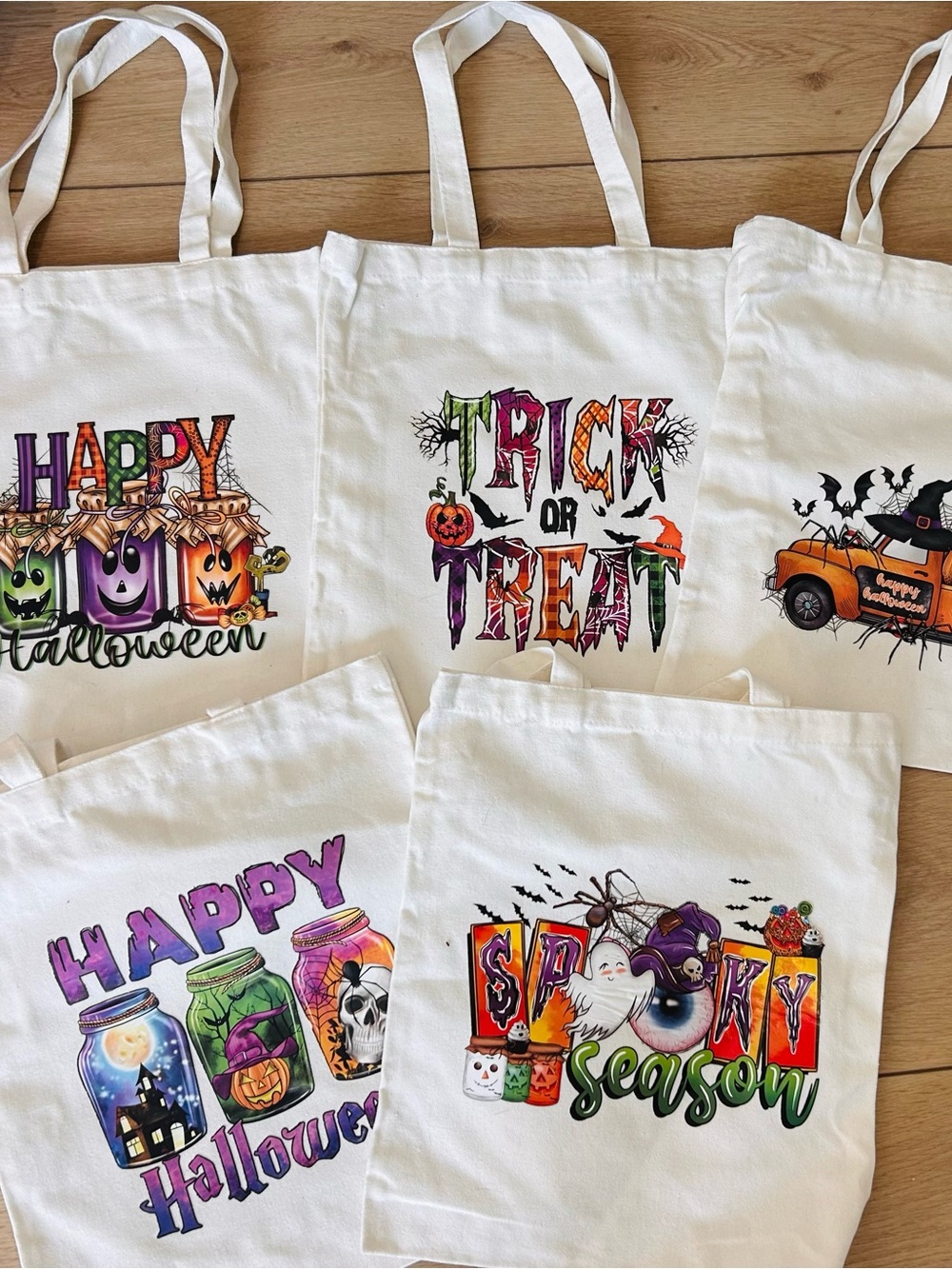 Halloween Trick or Treat White Tote Bag - Happy Spooky Season